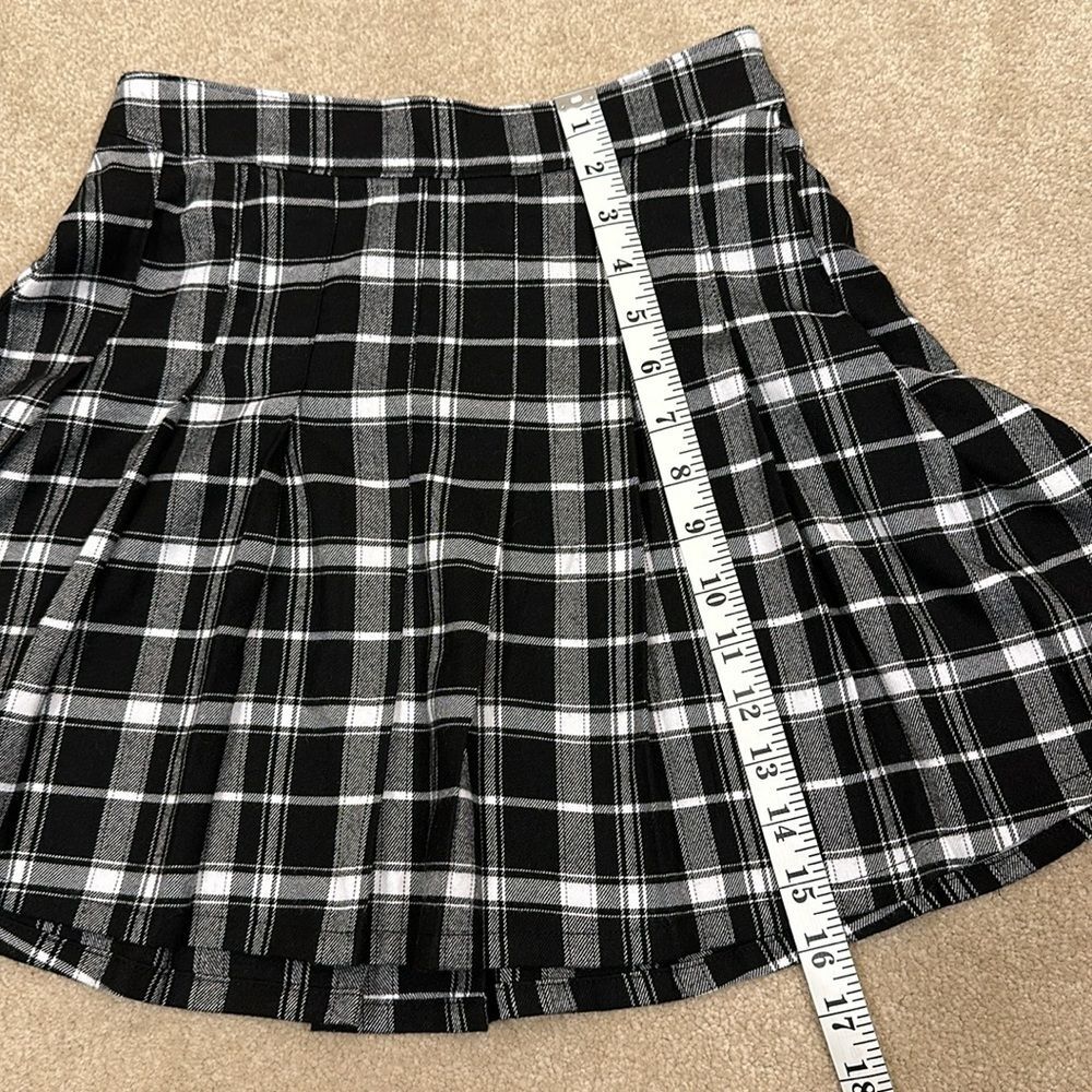Hollister Clueless Black White Plaid Flare Pleated 90s Y2K Mini Skirt Women XS - Picture 4 of 8